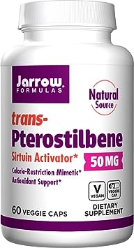 Jarrow Formulas, Trans-Pterostilbene, 50mg, 60 vegane Kapseln, Laborgeprüft, Sojafrei, Glutenfrei, Vegetarisch, Ohne Gentechnik