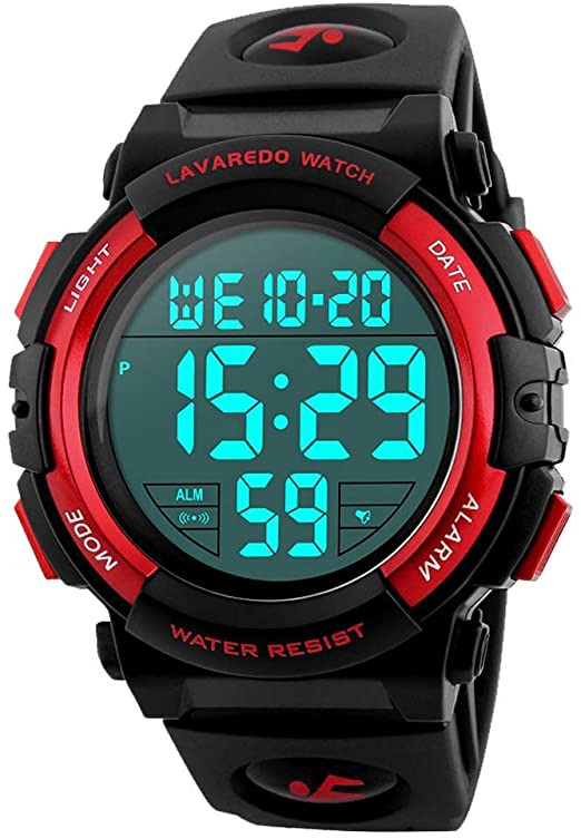 Kids Watch,Boys Watch for 6-15 Year Old Boys,Digital Sport Outdoor Multifunctional Chronograph LED 50 M Waterproof Alarm Calendar Analog Watch for Children with Silicone Band