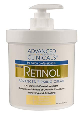 Advanced Clinicals Retinol Cream. Spa Size for Salon Professionals. Moisturizing Formula Penetrates Skin to Erase the Appearance of Fine Lines & Wrinkles. Fragrance Free. (16 Ounce)