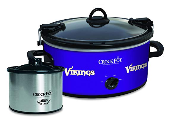 Crock-Pot Minnesota Vikings NFL Cook & Carry Slow Cooker with Bonus 16-ounce Little Dipper Food Warmer