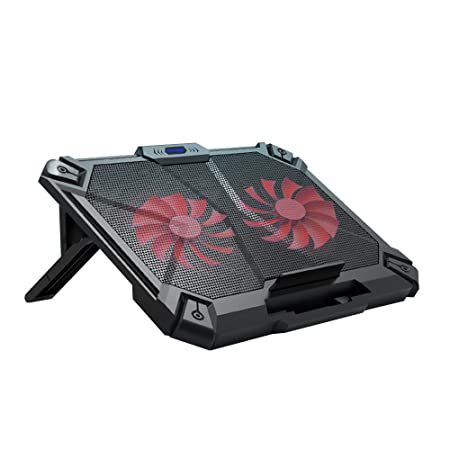 Cosmic Byte Comet Laptop Cooling Pad, Dual 140 mm Fans, LED Lights, Fan Speed Adjustment, USB Ports, Support Upto 17" Laptops (Red)