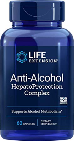 Life Extension Anti-Alcohol with Hepatoprotection Complex, 60 Count