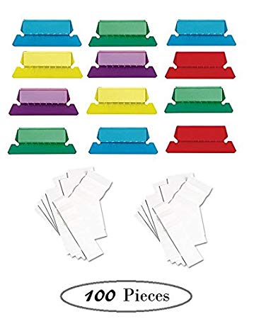 1InTheOffice Hanging Folder Tabs, and Inserts 2" x 5/8" (100/Pack)