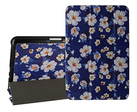 Galaxy Tab A 8.0 Case - Tessday Slim Lightweight Smart Shell Standing Cover for Galaxy Tab A 8.0 Tablet SM-T350, SM-P350, Flowers