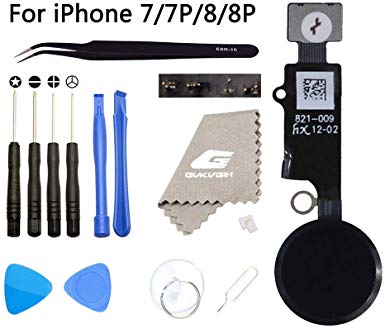 Upgraded Home Button Replacement for iPhone 7 7Plus 8 8Plus,GVKVGIH Home Button Touch ID Main Key Flex Cable Assembly Replacement with Repair Tools for iPhone 7 7P 8 8P