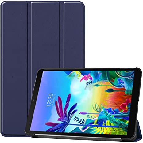 KuRoKo LG G Pad 5 10.1 FHD Case, Slim Light Cover Trifold Stand Hard Shell Case for 10.1 inch LG G Pad 5 2019 (Navy)