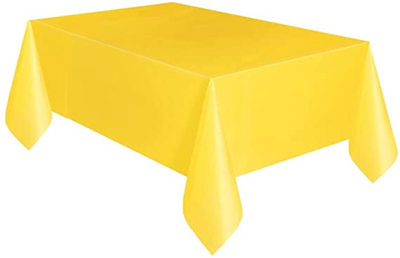Yellow Plastic Tablecloth, 108" x 54"