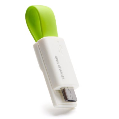 Urbo Keyring Charger with USB-A to Micro-USB Connector (GREEN) for Android, Windows, Blackberry