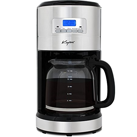 Automatic Drip Coffee Maker with Adjustable Brewing Modes and Settings - Stainless Steel - 12 Cup - By Keyton