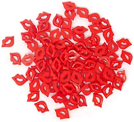 Honbay 100PCS DIY Sexy Red Lip Accessories Acrylic Flatback Kiss Lip Shaped Accessories for Arts, Crafts, Jewelry Making