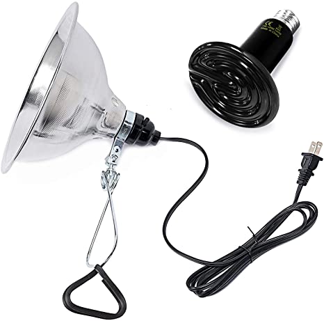 Simple Deluxe 150W Infrared Ceramic Reptile Heat Lamp Bulb Combo for Amphibian Pet