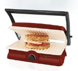 Oster DuraCeramic Panini Maker and Grill Candy Apple Red