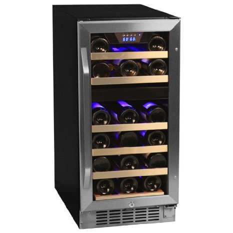 EdgeStar Dual Zone Stainless Steel Built-In Wine Cooler