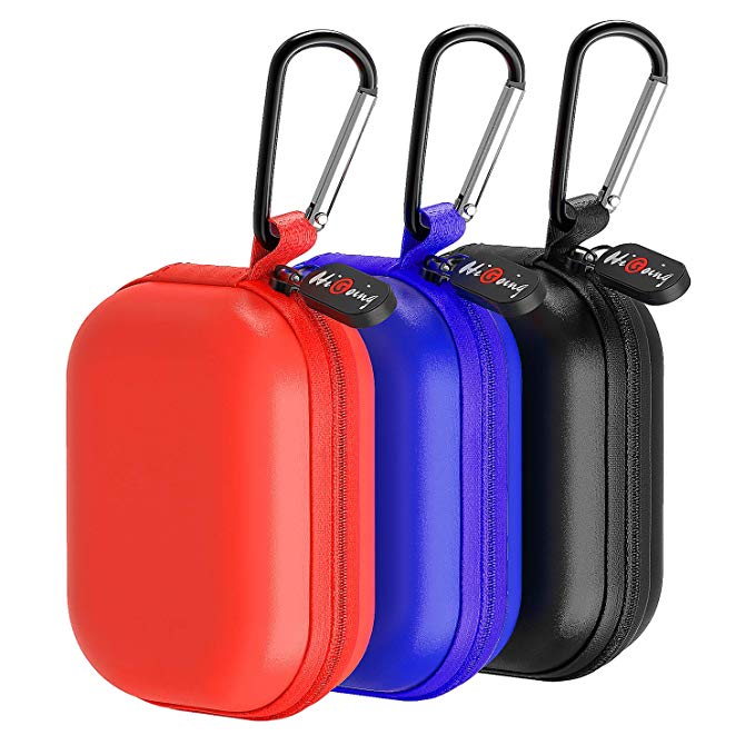 HiGoing 3 Pieces in Ear Bud Earphone Bluetooth Earset Headphone Case Mini Storage Portable Carrying case with Carabiners