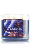 Bath and Body Works Home Flannel Scented Candle 3 Wick 145 Ounce Limited Edition Fall 2015