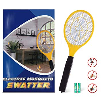 Kekilo Bug Zapper, Fly Zapper Racket with 2 AA Batteries, Electric Fly Swatter Mosquito Zapper for Indoor Travel Campings and Outdoor Occasions (AA Batteries)