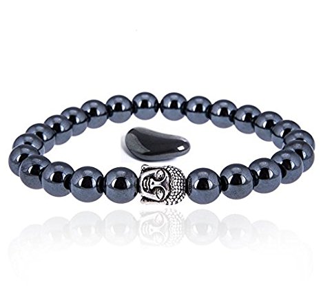 Buddha Root Chakra Bracelet - Premium Hematite Healing Stone for Men, Women, and Yogis