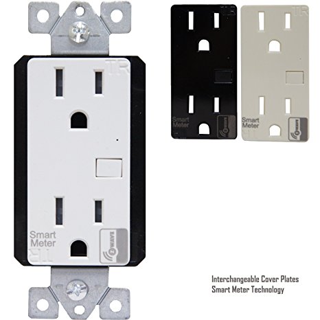 Enerwave ZW15RM Z-Wave Smart Remote Control Power Outlet 15A TR Receptacles, Click On Face Cover, White