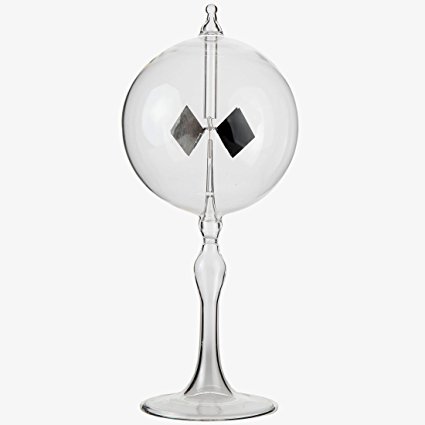 Solar Radiometer, Solar Crookes Light Mill. Clear Sphere. 4 Inch Diameter and 9 Inch Tall