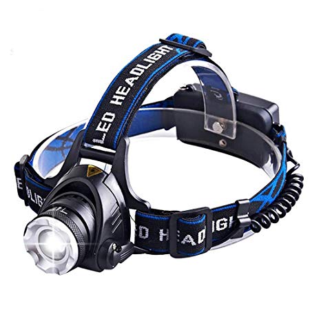 Headlamp,Dupad Story 1000 Lumens Zoomable Rechargeable Led Headlamp Headlight Flashlight 3 Modes with Adjustable Thick Head Strap for Camping Hiking Fishing BBQ Repairing Night Walking Morning Running