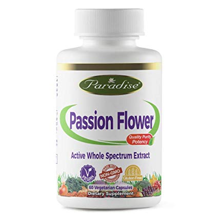 Paradise Herbs Vegetarian Capsules, Passion Flower Extract, 60 Count