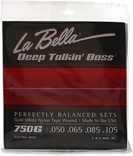La Bella 750G Gold White Nylon Tapewound Bass Strings - Light