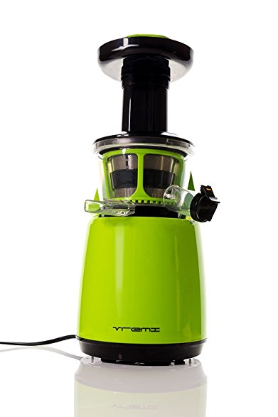 VREMI Slow Juicer (GREEN) – Live Clean & Green with Delicious & Natural Juices Pressed Fresh From Your Kitchen – Precise Slow Press Juice Extracting Process– Reduces Waste – Saves Energy