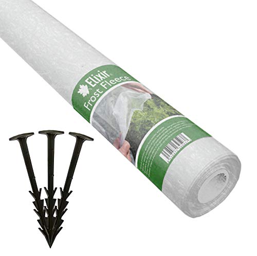 Elixir Fleece Plant Protection | Frost Cold Wind Insect Sun Shade Cover Blanket - 3m x 40m | Pegs: Standard x 82