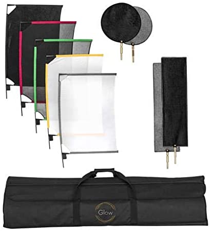 Glow Portable Frame Scrim Kit Complete Studio Flag and Diffusion Set with Collapsible Frames (24 x 36)