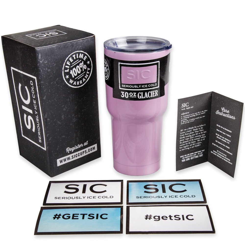 SIC Cup Seriously Ice Cold 30 Oz Double Wall Stainless Steel Travel Tumbler Cup Powder Coated Colors Available