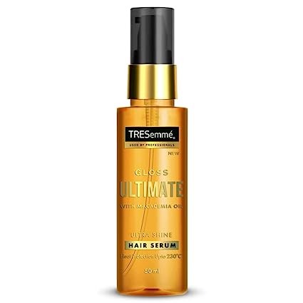 TRESemme Gloss Ultimate Ultra Shine Hair Serum 50ml with Macadamia Oil & Vitamin E, for Super shiny Finish