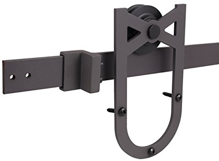 TMS SlidingDoorHardware-OJ-TSQ07-ORB Horseshoe Barn Wood Sliding Door Hardware Set, American Antique