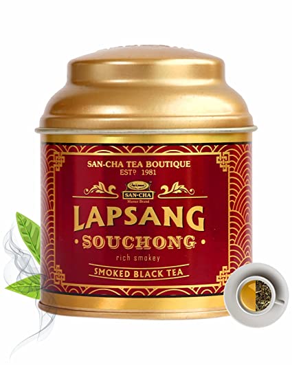 Sancha Tea Boutique Lapsang Souchong Smoked Tea|Russian Caravan Tea|Single Malt Whisky Like Notes|Robust|Pleasurable and Smooth (25Cups )|Smoked Tea Leaves|50gms Loose Leaf Tea