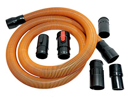 Ridgid VT2570 Genuine OEM 1-7/8 Inch x 10 Foot Wet / Dry Vacuum Hose Extension / Replacement Set (6 Pieces: 1 x 4X Pro Hose, 5 x Connection Adaptors)