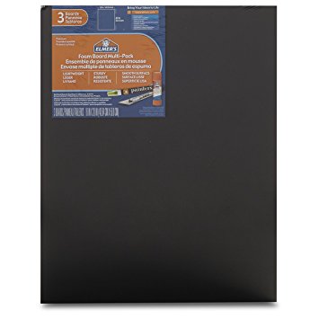 Elmer's Foam Board Multi-Pack, Black, 16x20 Inch, Pack of 3