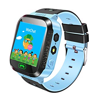 Jsbaby Kids Smart Watch 1.44 inch Touch Smartwatch for Children Girls Boys Summer Outdoor Birthday with Camera SIM Calls Anti-lost SOS GPS Smartwatch Bracelet for iPhone Android Smartphone (Blue)