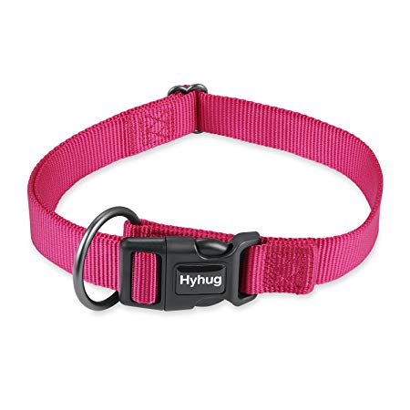 Heavy Duty Nylon Classic Basic Dog Collar - Buckle Down Plastic Clip Collar for Dogs Comfort and Safety for Large Medium Small Boy and Girl Dogs Cats and Matching for Leash.