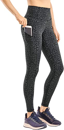 CRZ YOGA Women's High Waisted Pattern Yoga Pants with Pockets Naked Feeling Workout Leggings Printed-25 Inches