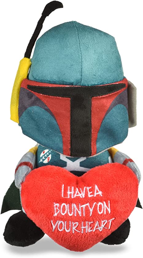 Star Wars Dog Toy Boba Fett Plush Squeaker| 6” Mandalorian Bounty on Your Heart Plush Squeaker Pet Toy | Star Wars Toy for Dogs Boba Fett Stuffed Animal 6 inch