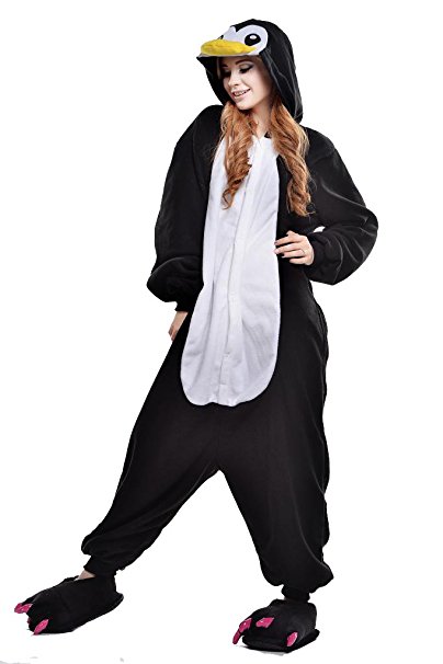 Newcosplay Unisex Penguin Pyjamas Halloween Onesie Costume