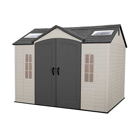 Lifetime 60005 Outdoor Storage Shed with Windows, Skylights and Shelving, 10 x 8-Feet