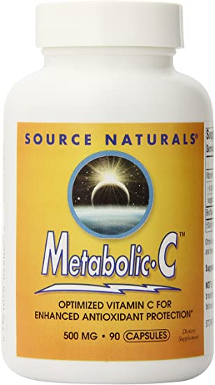 Source Naturals Metabolic C 500mg, Optimized Vitamin C for Enhanced Antioxidant Protection, 90 Capsules