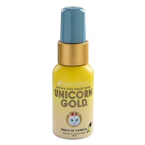 2 FL OZ. Squatty Potty Unicorn Gold Toilet Spray, Pinch Of Vanilla