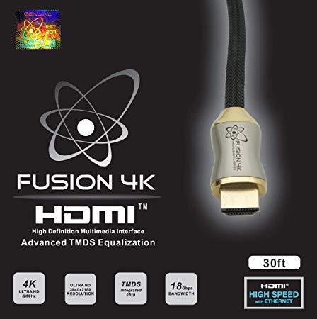 Fusion4K High Speed 4K Active HDMI Cable (4K @ 60Hz) - Professional Series (30 Feet)