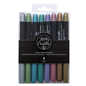Kelly Creates 304481 718813435550 Metallic Jewel Brush Pens 8/Pkg