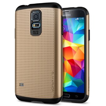 Galaxy S5 Case Spigen Slim Armor AIR CUSHION Copper Gold DOTTED Design Slim Fit Dual Layer Protective Case for Galaxy S5 2014 - Copper Gold SGP10754