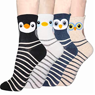DearMy Womens Cute Design Casual Cotton Crew Socks | One Size Fits All | Gifts for Women