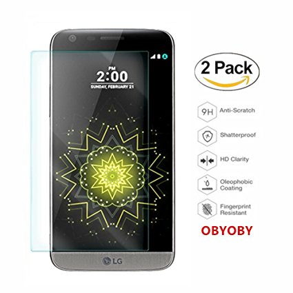 OBYOBY [2-Pack] LG G5 Screen Protector [Full Coverage][Anti-Bubble] for LG G5