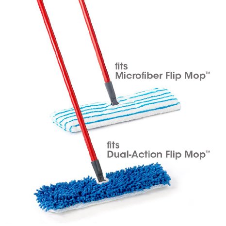 Houseables Flip Mop Refill, 18 Inch, Dual-Action Microfiber, Dry/Wet Replacement Pads, Machine Washable, Double Sided, Reusable, 18" L X 6" W, All Surface Floor Cleaning for Velcro Style Flat Mops