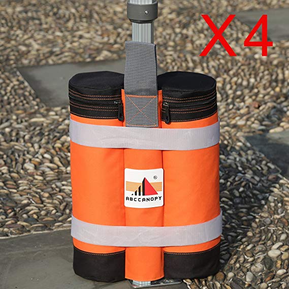 Super Heavy Duty New Premium Instant Shelters Weight Bags- Set of 4 (orange/black)